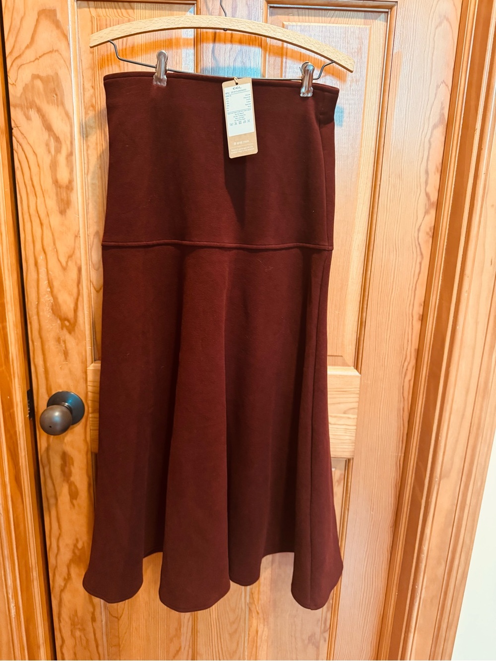 OGL FUZZ LUXE  BURGUNDY MIDI SKIRT NWT